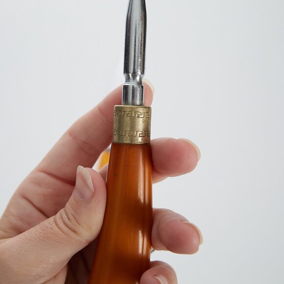 Vintage Bakelite Serrated Cake Pie Server & Meat Fork Pieces - Picture 3 of 8